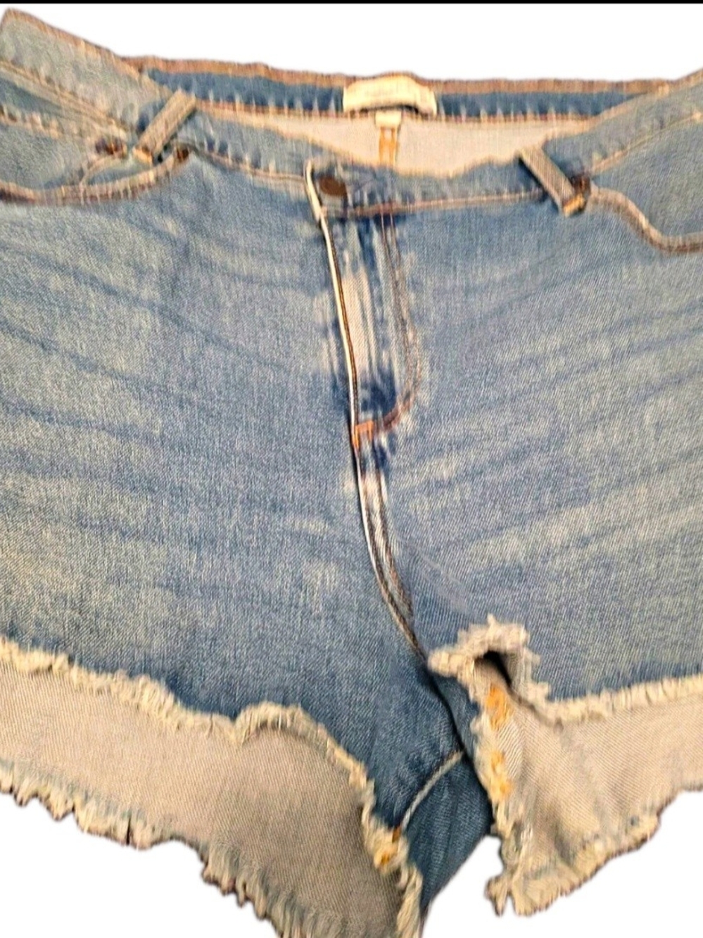 Abercrombie Curve Love Mom Shorts Women’s 33 16 High Rise Light Wash Frayed Deni